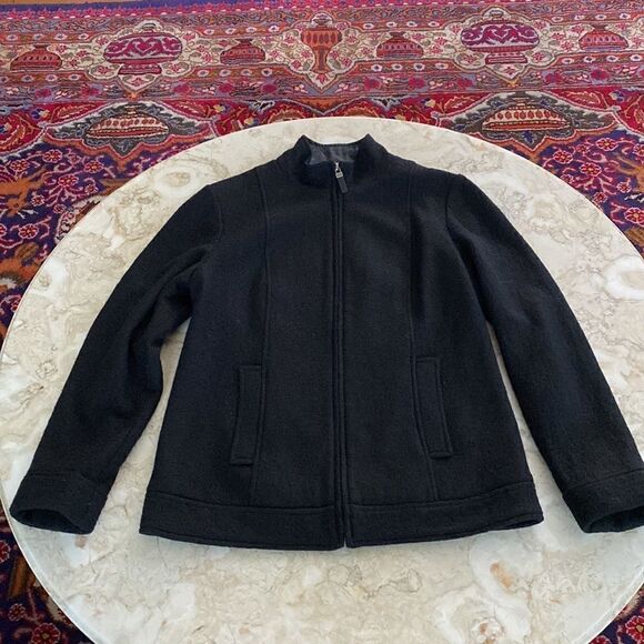 Della Spiga Zippered Black Tailored Wool Jacket - Picture 12 of 15